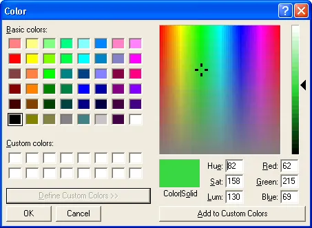 Windows API에서 제공하는 색상 선택 창